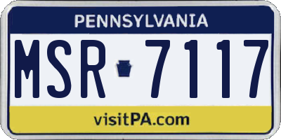 PA license plate MSR7117