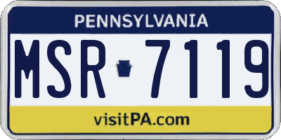 PA license plate MSR7119