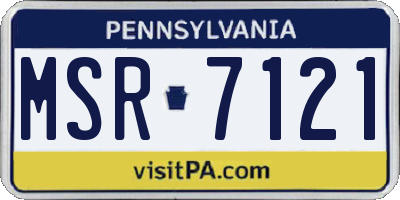 PA license plate MSR7121