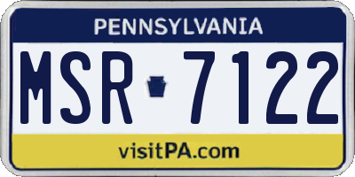 PA license plate MSR7122