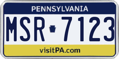 PA license plate MSR7123