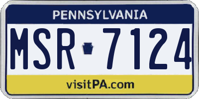 PA license plate MSR7124