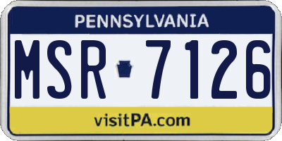 PA license plate MSR7126