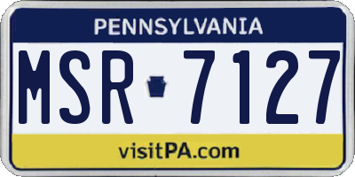 PA license plate MSR7127