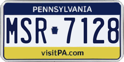 PA license plate MSR7128