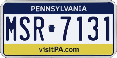 PA license plate MSR7131