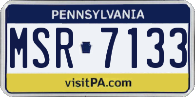 PA license plate MSR7133