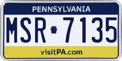 PA license plate MSR7135