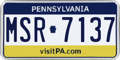 PA license plate MSR7137