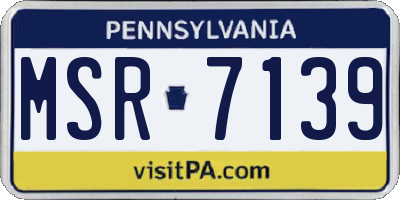 PA license plate MSR7139