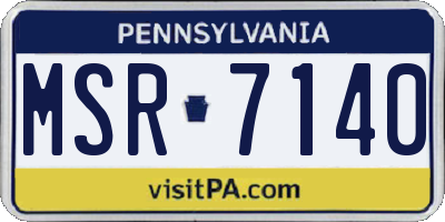 PA license plate MSR7140