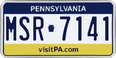 PA license plate MSR7141