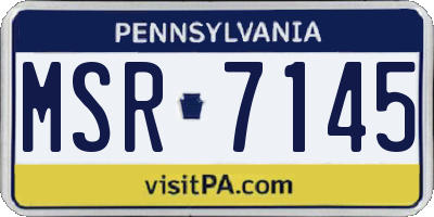 PA license plate MSR7145