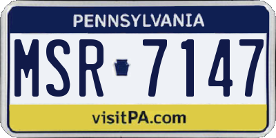 PA license plate MSR7147