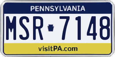 PA license plate MSR7148