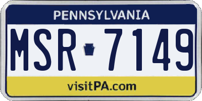 PA license plate MSR7149