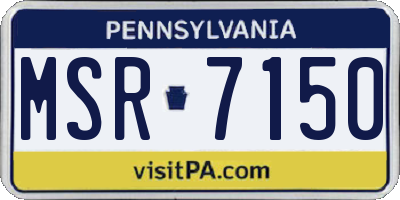 PA license plate MSR7150