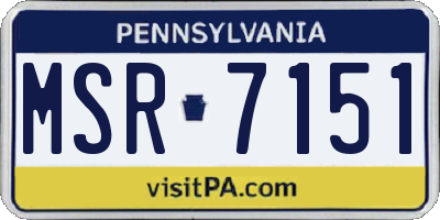 PA license plate MSR7151