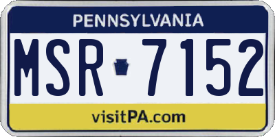 PA license plate MSR7152