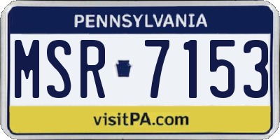 PA license plate MSR7153