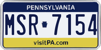 PA license plate MSR7154