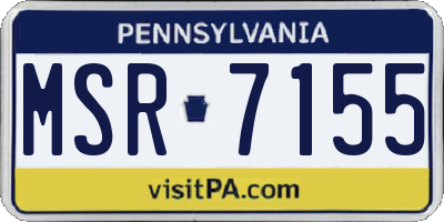 PA license plate MSR7155