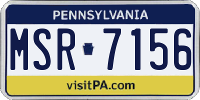 PA license plate MSR7156