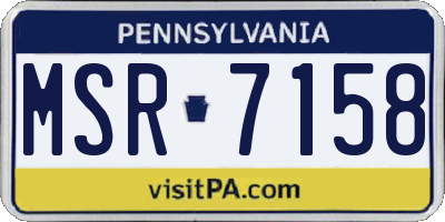 PA license plate MSR7158
