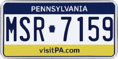 PA license plate MSR7159