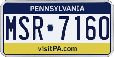 PA license plate MSR7160