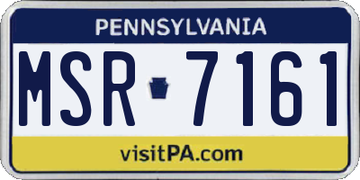 PA license plate MSR7161