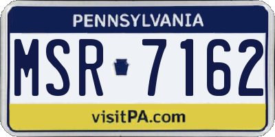 PA license plate MSR7162