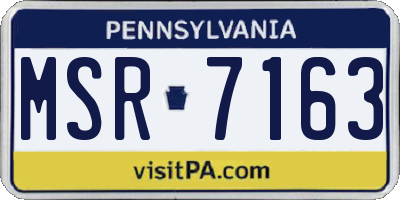 PA license plate MSR7163