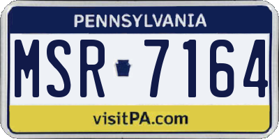 PA license plate MSR7164