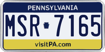 PA license plate MSR7165