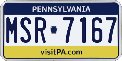 PA license plate MSR7167