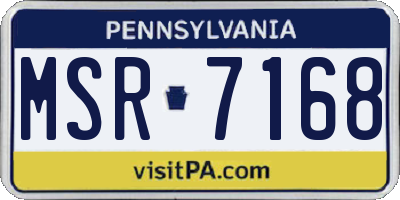 PA license plate MSR7168