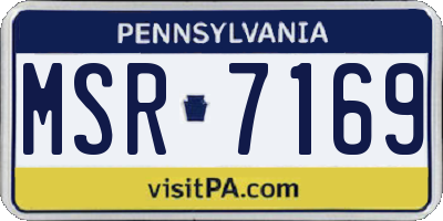 PA license plate MSR7169