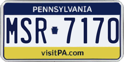 PA license plate MSR7170