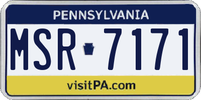 PA license plate MSR7171