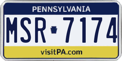 PA license plate MSR7174