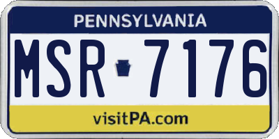 PA license plate MSR7176