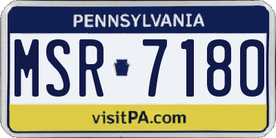PA license plate MSR7180