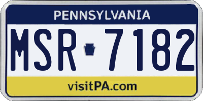 PA license plate MSR7182