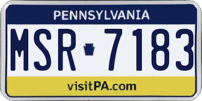 PA license plate MSR7183