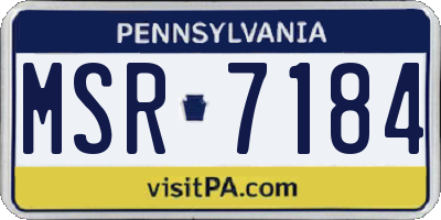 PA license plate MSR7184