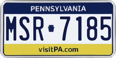 PA license plate MSR7185