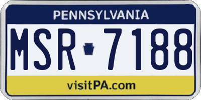PA license plate MSR7188