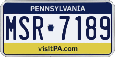 PA license plate MSR7189