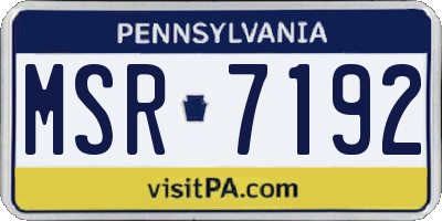 PA license plate MSR7192